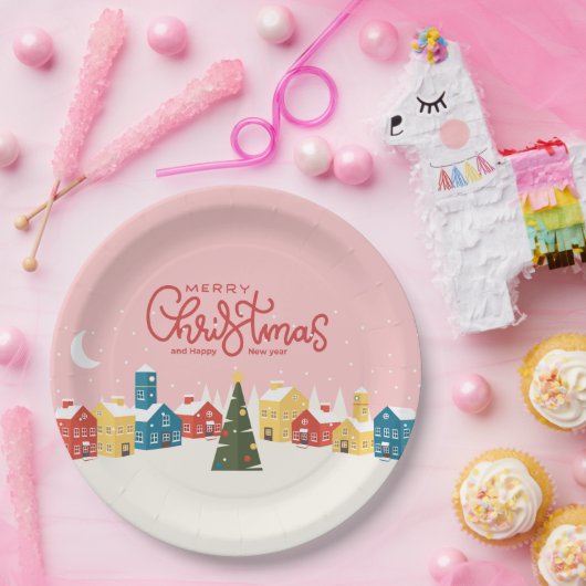 Vrolijk kerstpapier Borden | Feestdag Papieren Bordje (Feest)