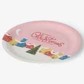 Vrolijk kerstpapier Borden | Feestdag Papieren Bordje (Gekanteld)