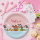 Vrolijk kerstpapier Borden | Feestdag Papieren Bordje (Feest)