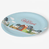 Vrolijk kerstpapier Borden | Feestdag Papieren Bordje (Gekanteld)