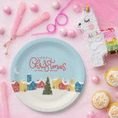 Vrolijk kerstpapier Borden | Feestdag Papieren Bordje (Feest)