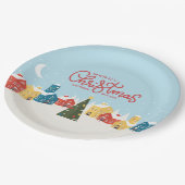 Vrolijk kerstpapier Borden | Feestdag Papieren Bordje (Gekanteld)