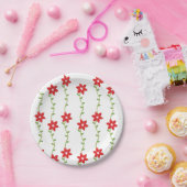 Vrolijk kerstpapier Borden, Poinsettia Papieren Bordje (Feest)