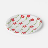 Vrolijk kerstpapier Borden, Poinsettia Papieren Bordje (Gekanteld)