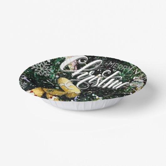 Vrolijk kerstpapier Bowls Papieren Kommen (Gebogen)