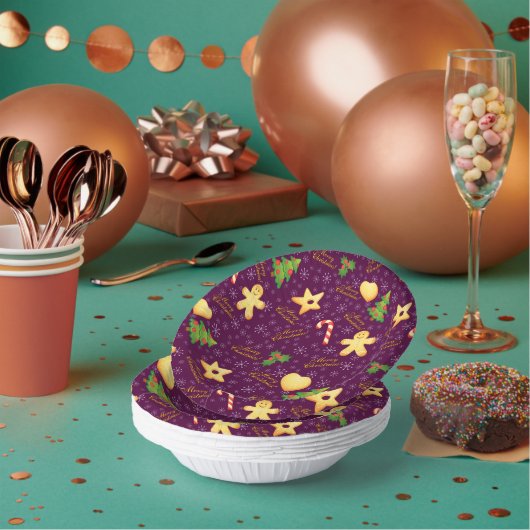 Vrolijk kerstpapier Bowls Papieren Kommen (Multi)