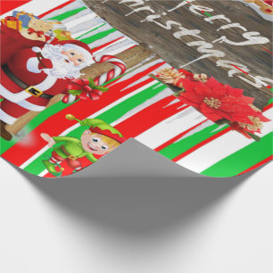 Vrolijk kerstpapier Elf Snowman Cadeaupapier