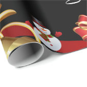 Vrolijk kerstpapier Elf Snowman Santa Cadeaupapier (Rol Hoek)