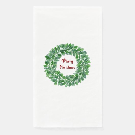 Vrolijk kerstpapier gastenhanddoek servet (Voorkant)