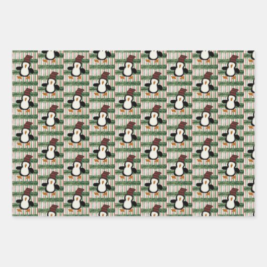 Vrolijk kerstpapier inpakpapier vel (Voorkant 3)