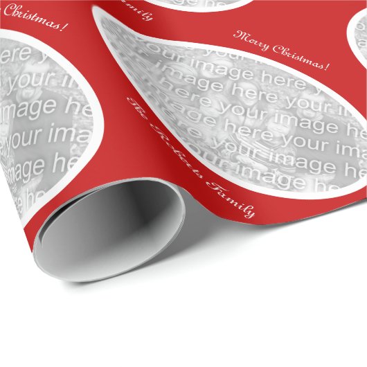 Vrolijk kerstpapier met aangepaste foto. cadeaupapier (Rol Hoek)