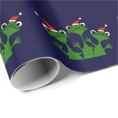 Vrolijk kerstpapier met kikkers cadeaupapier (Rol Hoek)