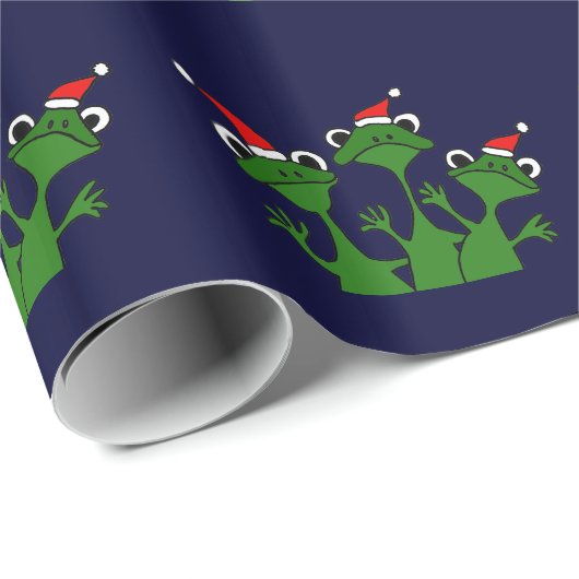 Vrolijk kerstpapier met kikkers cadeaupapier (Rol Hoek)