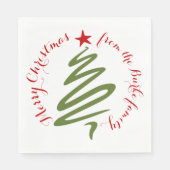 Vrolijk kerstpapier Napkin Servet (Voorkant)