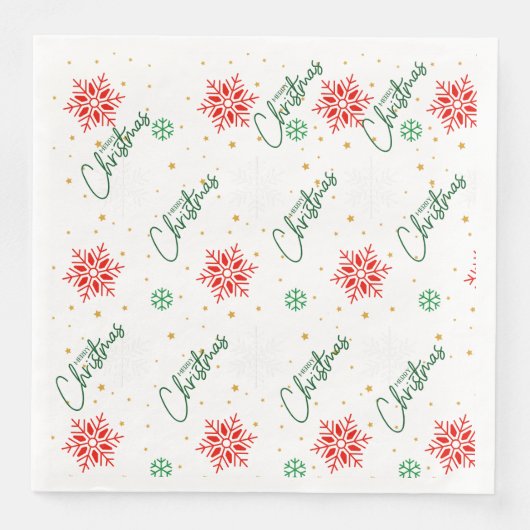 Vrolijk kerstpapier Napkin. Servet (Voorkant)