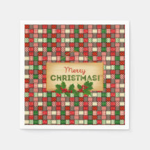 Vrolijk kerstpapier Napkins