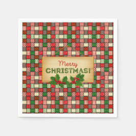Vrolijk kerstpapier Napkins Servet