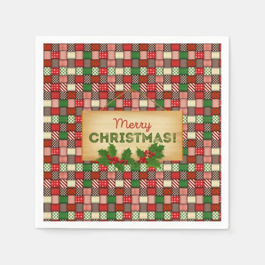 Vrolijk kerstpapier Napkins Servet (Voorkant)