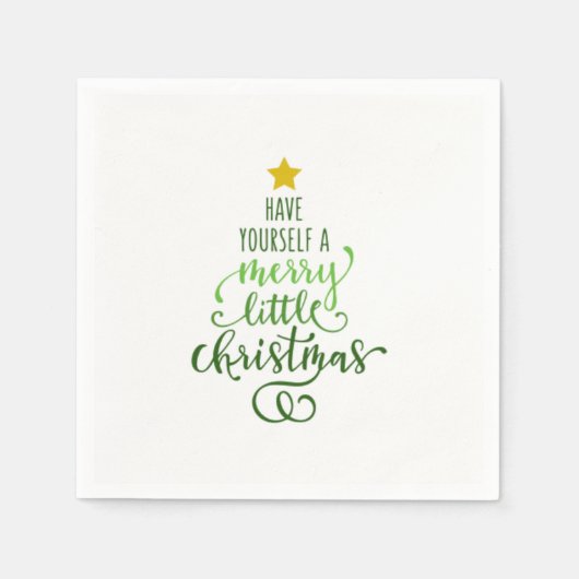 Vrolijk kerstpapier Napkins Servetten (Voorkant)