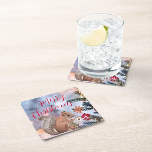 Vrolijk kerstpapier Onderzetter (Insitu)