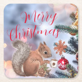 Vrolijk kerstpapier Onderzetter (Voorkant)