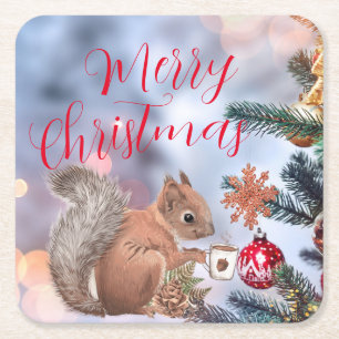 Vrolijk kerstpapier Onderzetter