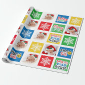 Vrolijk kerstpapier voor Kinder Baby en-inkouvelpa Cadeaupapier (Uitgerold)