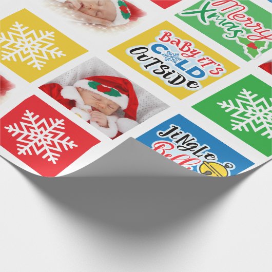 Vrolijk kerstpapier voor Kinder Baby en-inkouvelpa Cadeaupapier (Hoek)