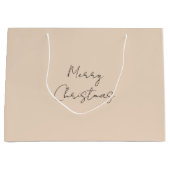 Vrolijk Kerstpastel Custom Kleur Beige Bruin Groot Cadeauzakje (Voorkant)