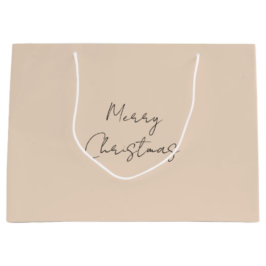 Vrolijk Kerstpastel Custom Kleur Beige Bruin Groot Cadeauzakje (Voorkant)