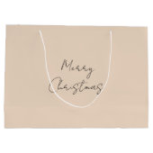 Vrolijk Kerstpastel Custom Kleur Beige Bruin Groot Cadeauzakje (Achterkant)