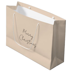 Vrolijk Kerstpastel Custom Kleur Beige Bruin Groot Cadeauzakje
