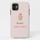 Vrolijk kerstpastel roze ontbijtkoek Case-Mate iPhone case (Achterkant)
