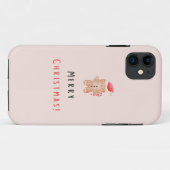 Vrolijk kerstpastel roze ontbijtkoek Case-Mate iPhone case (Achterkant (horizontaal))