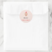 Vrolijk kerstpastel roze ontbijtkoek ronde sticker (Tas)