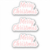 Vrolijk kerstpastel roze trendy minimalist sticker (Voorkant)