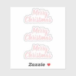 Vrolijk kerstpastel roze trendy minimalist sticker