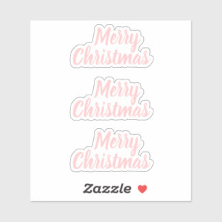 Vrolijk kerstpastel roze trendy minimalist sticker