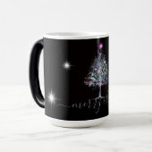 Vrolijk kerstpastel verlicht kerstboom magische mok (Voorkant links)