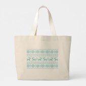 Vrolijk kerstpatroon 1 grote tote bag (Achterkant)
