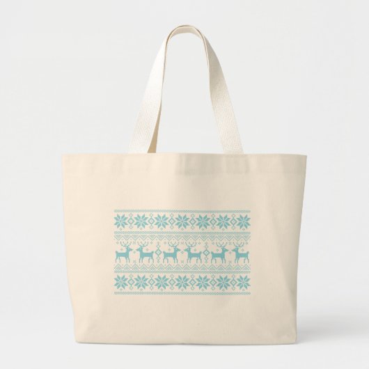 Vrolijk kerstpatroon 1 grote tote bag (Voorkant)