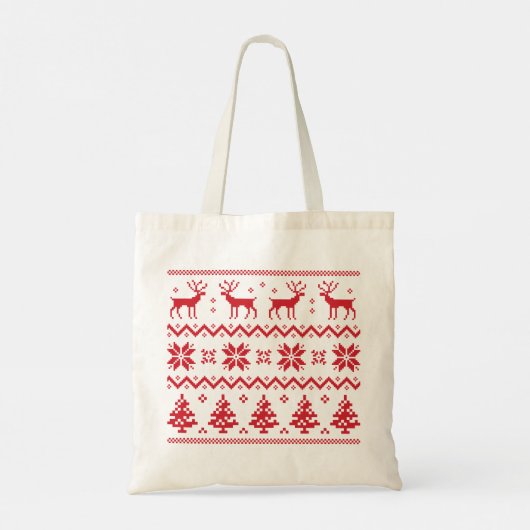 Vrolijk kerstpatroon 4 tote bag (Achterkant)