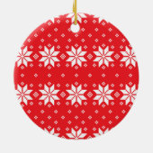 Vrolijk kerstpatroon 5 keramisch ornament (Achterkant)