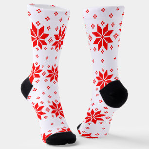 Vrolijk kerstpatroon 5 sokken