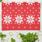 Vrolijk kerstpatroon 5 theedoek (Gevouwen)