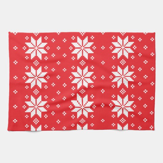 Vrolijk kerstpatroon 5 theedoek (Horizontaal)