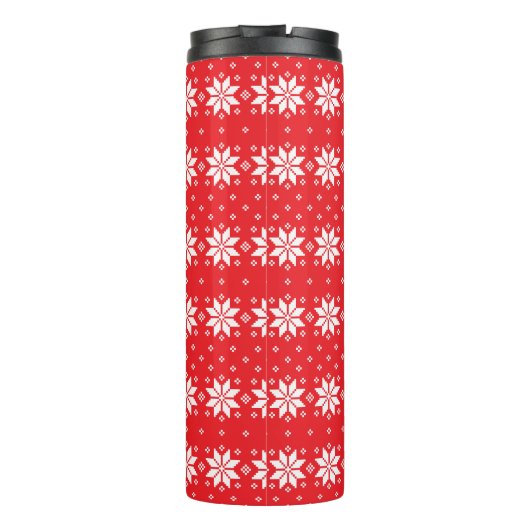 Vrolijk kerstpatroon 5 thermosbeker (Achterkant)