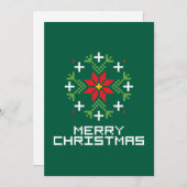 Vrolijk kerstpatroon 6 feestdagenkaart (Voorkant / Achterkant)