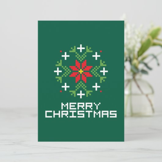 Vrolijk kerstpatroon 6 feestdagenkaart (Staand voorkant)