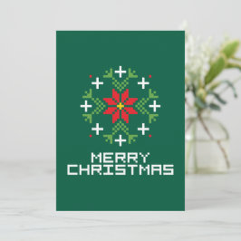 Vrolijk kerstpatroon 6 feestdagenkaart